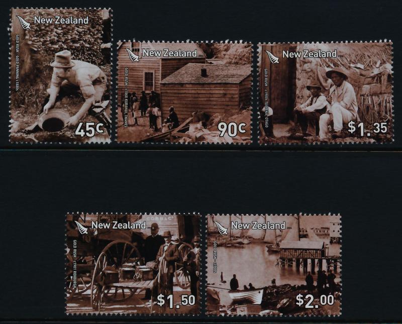 New Zealand 2082-7 MNH Gold Rush, Mining, Ships