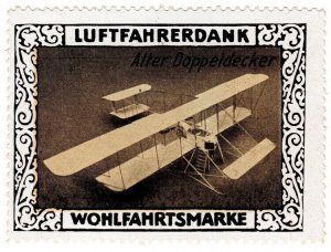 (I.B) Germany (Great War) Cinderella : Aviators Welfare Fund (Old Biplane)