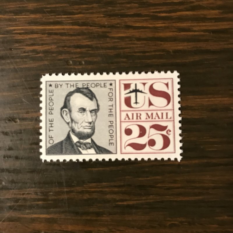 US SCOTT C59 - 25¢ Lincoln (5) - MNH, XF/Superb