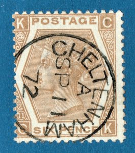 [sto633] GB 1872 QV SG122a 6d chestnut pl.11 VERY FINE used in CHELTENHAM CDS