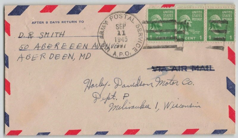 United States 1945 WWII Army Engineers Prince Rupert BC Canada APO 997 Cover