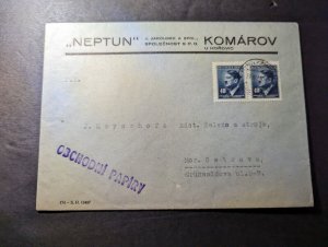 1944 Germany Bohemia and Moravia Cover Komarov to Ostrava