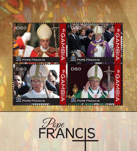 Gambia 2014 - Pope Francis - Sheet of 4 stamps - Scott #3558 - MNH