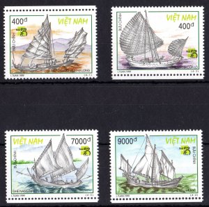 Viet Nam 1999 Sc#2875/2878 Sailing Vessels Australia'99 Set (4) MNH