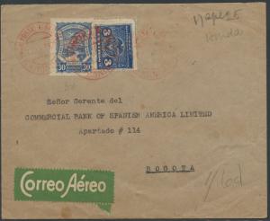 Colombia 1925 SCADTA Internal Commercial Cover - Honda to Bogota w/ Red Cancels