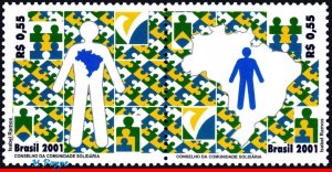 2808 BRAZIL 2001 SOLIDARY COMMUNITY PROGRAMS, MAPS MI# 3170-71 RHM C-2402-03 MNH