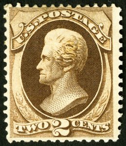 US Stamps # 157 MH Fine Deep color Scott Value $325.00