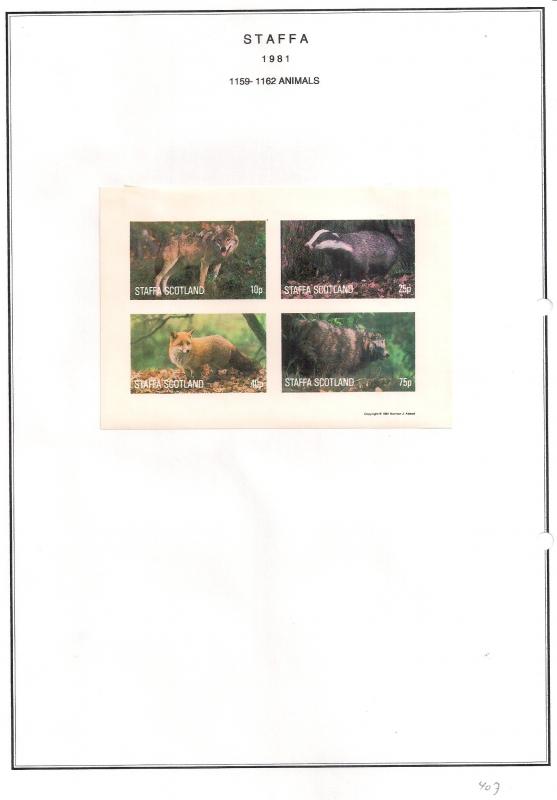 SCOTLAND - STAFFA - 1981 - Animals #2 - Imperf 4v Sheet - M L H