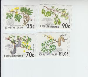 1992 Bophuthatswana Acacia Trees (4) (Scott 278-81) MNH