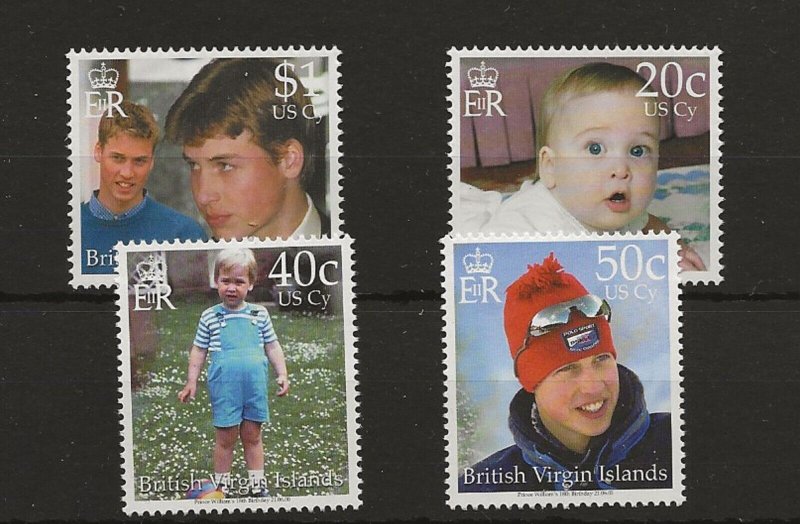 Thematic Royalty   British Virgin Is  2000 Prince William set of 4 sg.1042-5 MNH