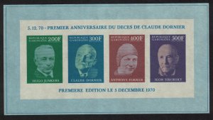 Gabon Claude Dornier Aircraft Designer Commemoration MS Imperf 1970 Mint