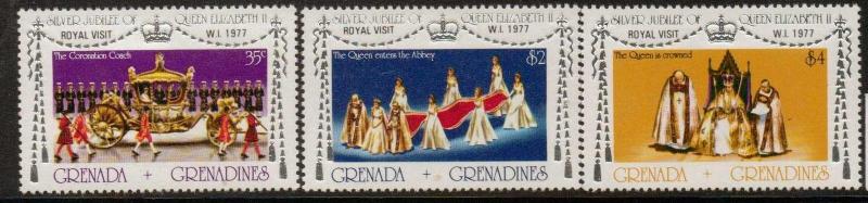 GRENADA GRENADINES SG239/41 1977 ROYAL VISIT  MNH