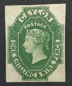 MOMEN: CEYLON SG #11 1857-9 IMPERF MINT OG H LOT #193171-1609