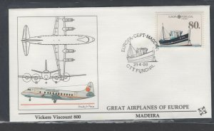 Portugal - Madeira  #122  (1988 Europa issue) on  unaddressed Fleetwood FDC 