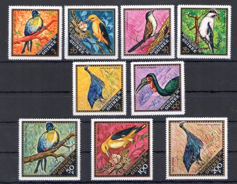 1971 Guinea - Yvert Catalogue No. 440/45 + Air Mail 97/99 - Uccelli - 9 Values -