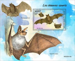 NIGER - 2023 - Bats - Perf Souv Sheet - Mint Never Hinged