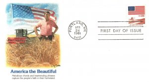 US FIRST DAY COVER SET OF 4 DIFFERENT AMERICA THE BEAUTIFUL SERIES 1981