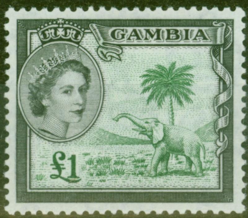 Gambia 1953 £1 Green & Black SG185 V.F MNH