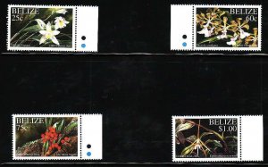 Belize-Sc#1148-51- id9-unused NH set-Christmas-Orchids-Flowers-2001-