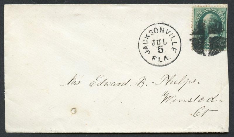 US JACKSONVILLE, FL 7/5/18?? 3C MUTE CANCEL COVER TO WINSTED, CT AS SHOWN