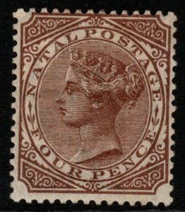 NATAL SG102 1882 4d BROWN MTD MINT