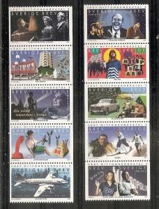 SWEDEN 2327-2336 MNH 1999 The Millennium Bklt. Pane in 2 ...