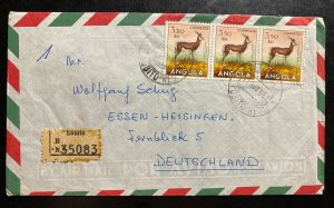 1996 Lobito Portuguese Agola Airmail Cover To Essen Germany