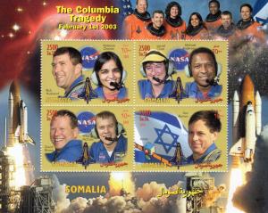 Somalia 2003 The Columbia Tragedy/Ilan Ramon Sheetlet (4) Perforated MNH VF