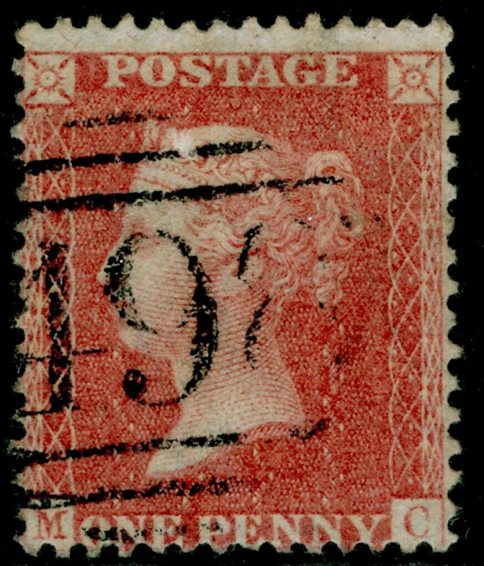 SG38, 1d pale red PLATE 47, LC14, FINE USED. Cat £35. MC 