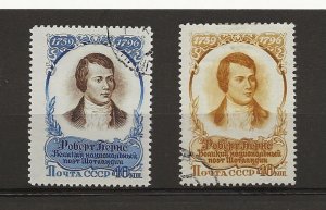 Russia 1956-7 Robert Burns set of 2 sg.2001-2   used