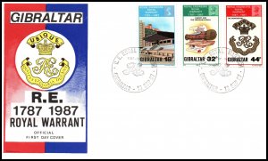 Gibraltar 505-507 Royal Warrant U/A FDC