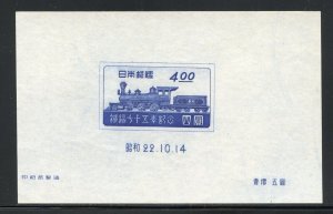 JAPAN TRAIN SOUVENIR SHEET SCOTT #396 MINT NH NO GUM AS ISSUED