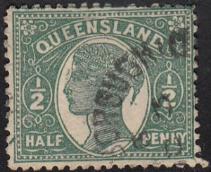 Queensland 1897-1900 used Sc 112 1/2p Victoria Perf 12.5