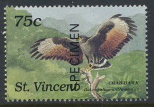 St Vincent Sc# 1189 MNH  Indigenous Birds  OPT SPECIMEN see details            