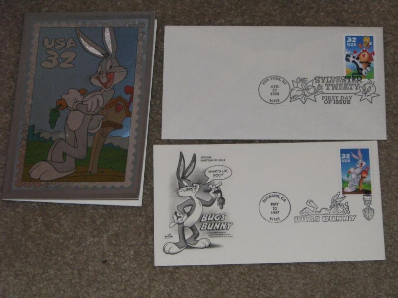 US FDC`s-Bugs Bunny-Sylvester & Tweety-Wyle  E. Coyote 