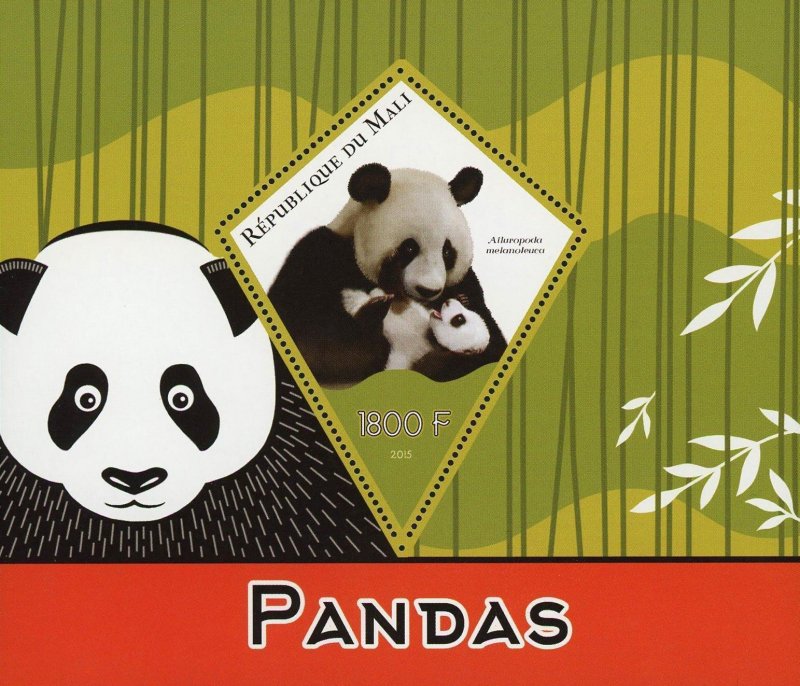 Giant Panda Bear Ailuropoda Melanoleuca Souvenir Sheet Mint NH 