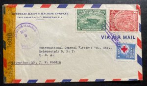 1944 Tegucigalpa Honduras Censored Airmail Cover To Schenectady NY USA