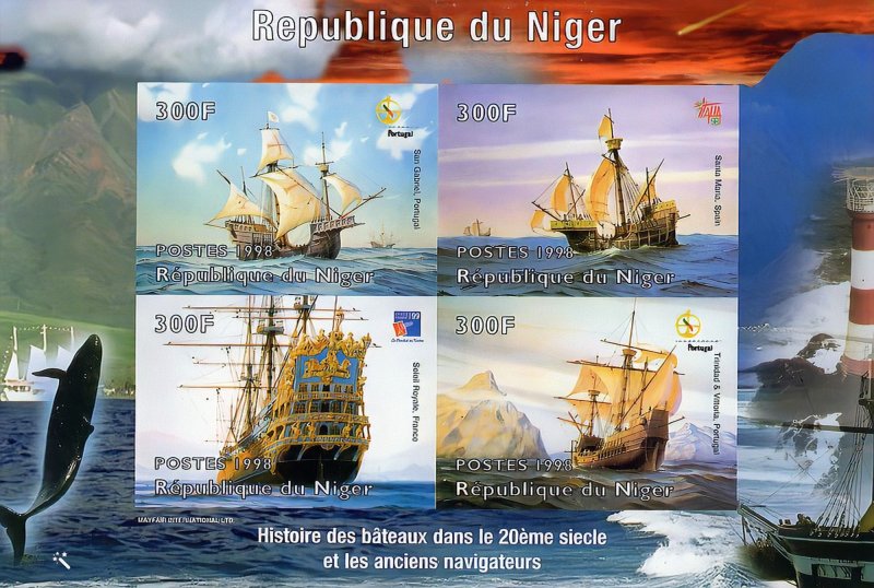 Niger 1998  Ships/SANTA MARIA COLUMBUS Shlt(4) Imperforated  YT#1158/61 MNH