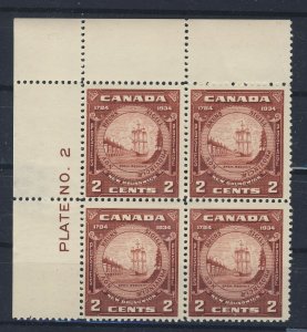 4x Canada MNH Stamps Plate Block #2 #210 -2c New Brunswick Guide Value = $50.00