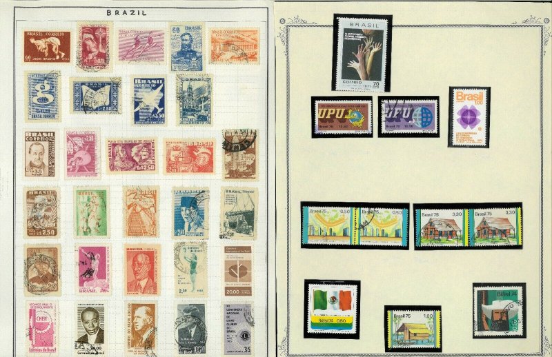 Brazil 1955-early 199'0's mint & Used (mostly) Hinged & in Mounts on Blank pages