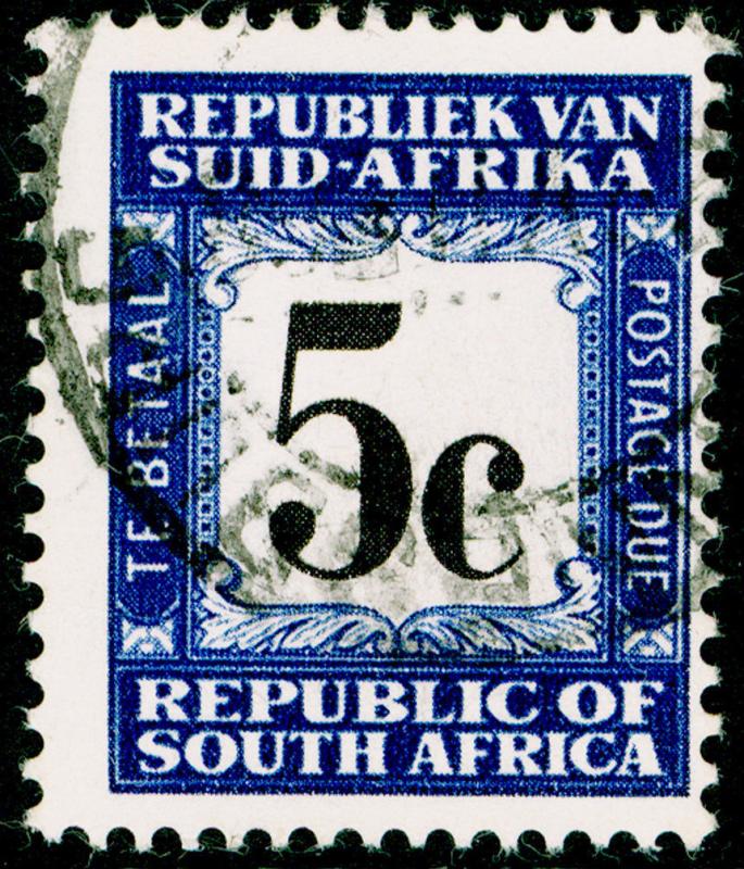 SOUTH AFRICA SG D56, 5c black & grey-blue, FINE USED, CDS.