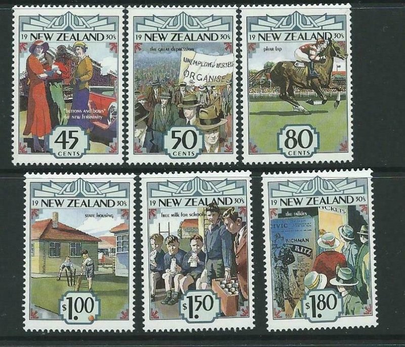 NEW ZEALAND SG1720/5 1993 NEW ZEALAND IN THE 1930s MNH