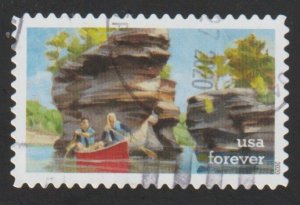 SC# 5476 - (55c) - Enjoy the Great Outdoors Canoeing - Used Single Off Paper