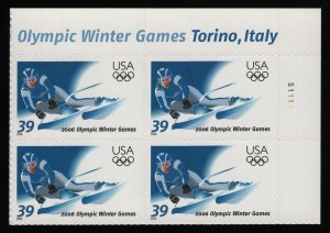 #3995 39c 2006 Winter Olympics, Plate Block [S1111 UR] **ANY 5=FREE SHIPPING**