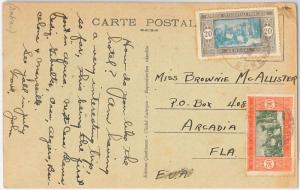 SENEGAL -  POSTAL HISTORY:    POSTCARD to USA