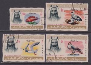 Ajman # CO1 - # CO4 , Fish & Birds , F-VF CTO / Used - I Combine S/H