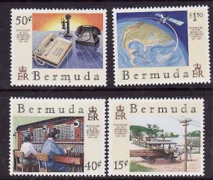 Bermuda-Sc#528-31- id6-unused NH set-Telephones-Satellites-1987-