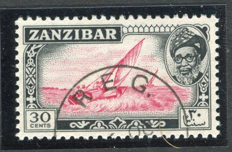 ZANZIBAR;   1957 early Sultan Harub issue fine used 30c. value