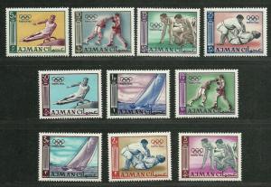 AJMAN  1965 Very Fine Mint Never Hinged Stamp Collection Sc# 27-36 Retail 13.00$