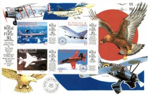 St. Vincent 1998 SC# 2633 Royal Air Force, Aviation - Sheet of 4 Stamps - MNH